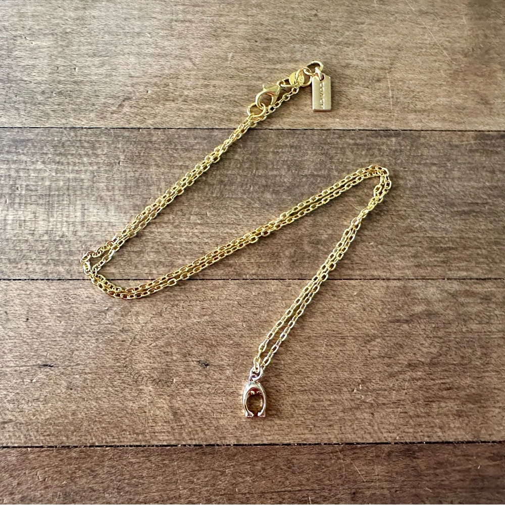 Coach Dainty Minimalist Signature C Pendant 18k/.925 Necklace - Picture 7 of 8